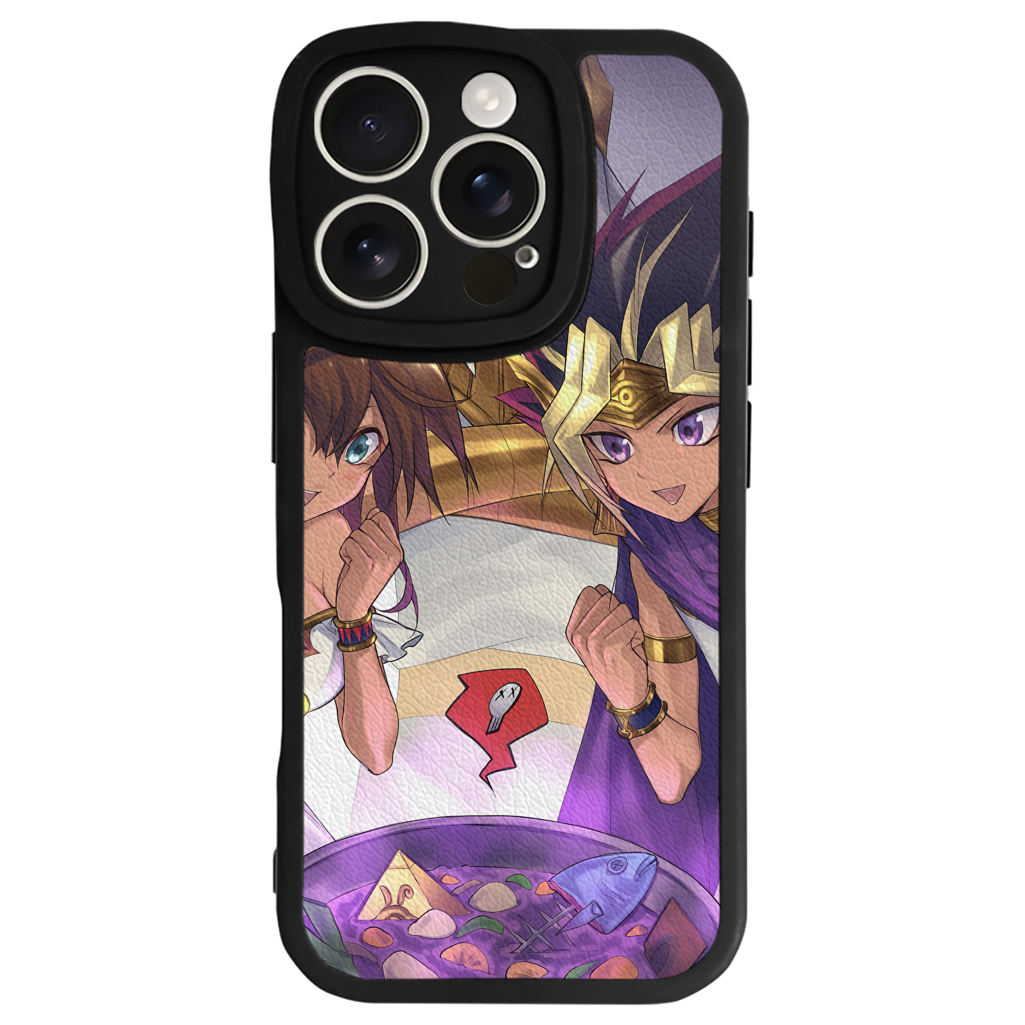 （画像用） 遊☆戯☆王 Yu-Gi-Oh! 【iPhone 16シリーズ対応】シリコンスマホケース（レザー調） 材質：シリコン